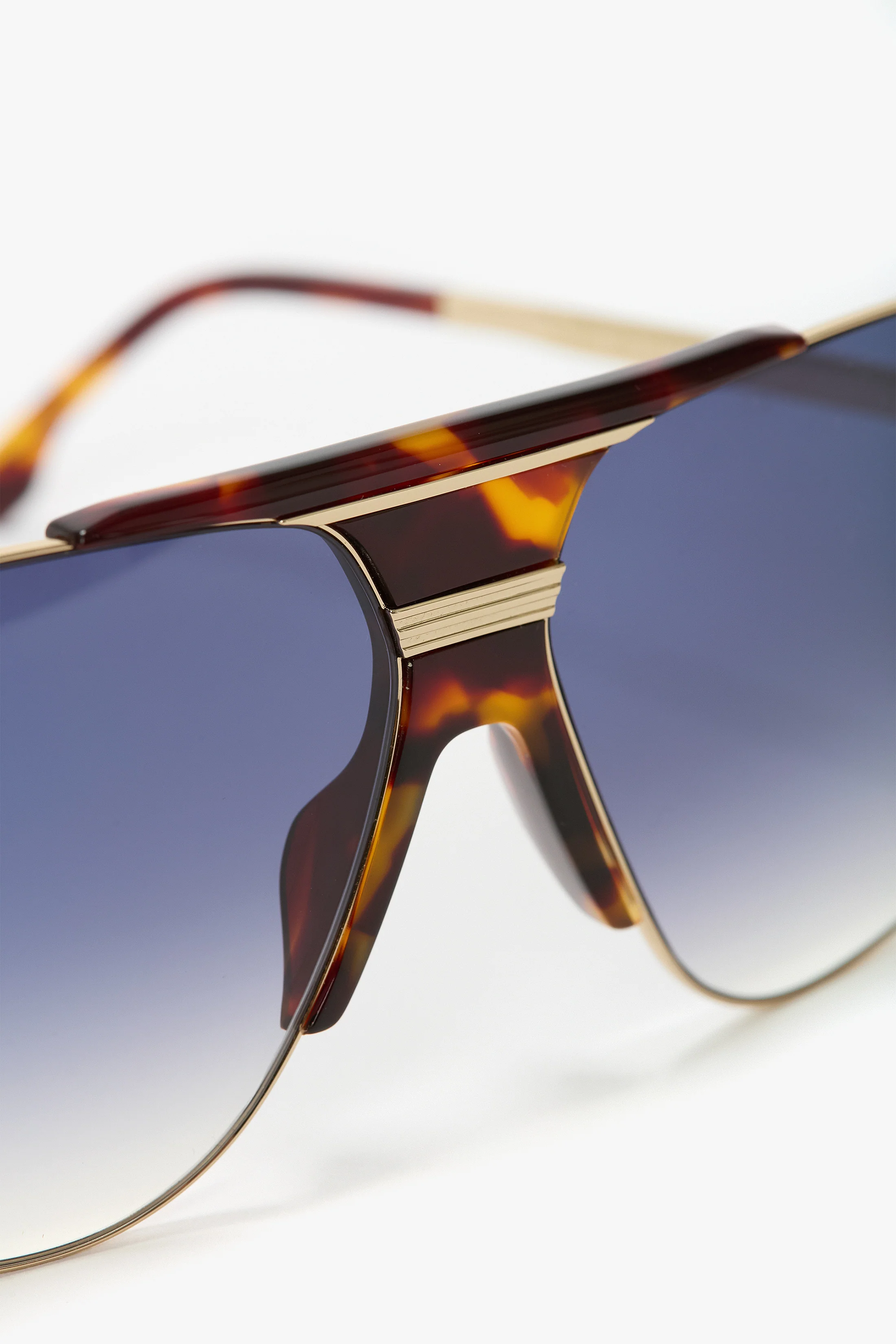 Oversized Metal And Acetate Frame In Gold Havana - Image 4
