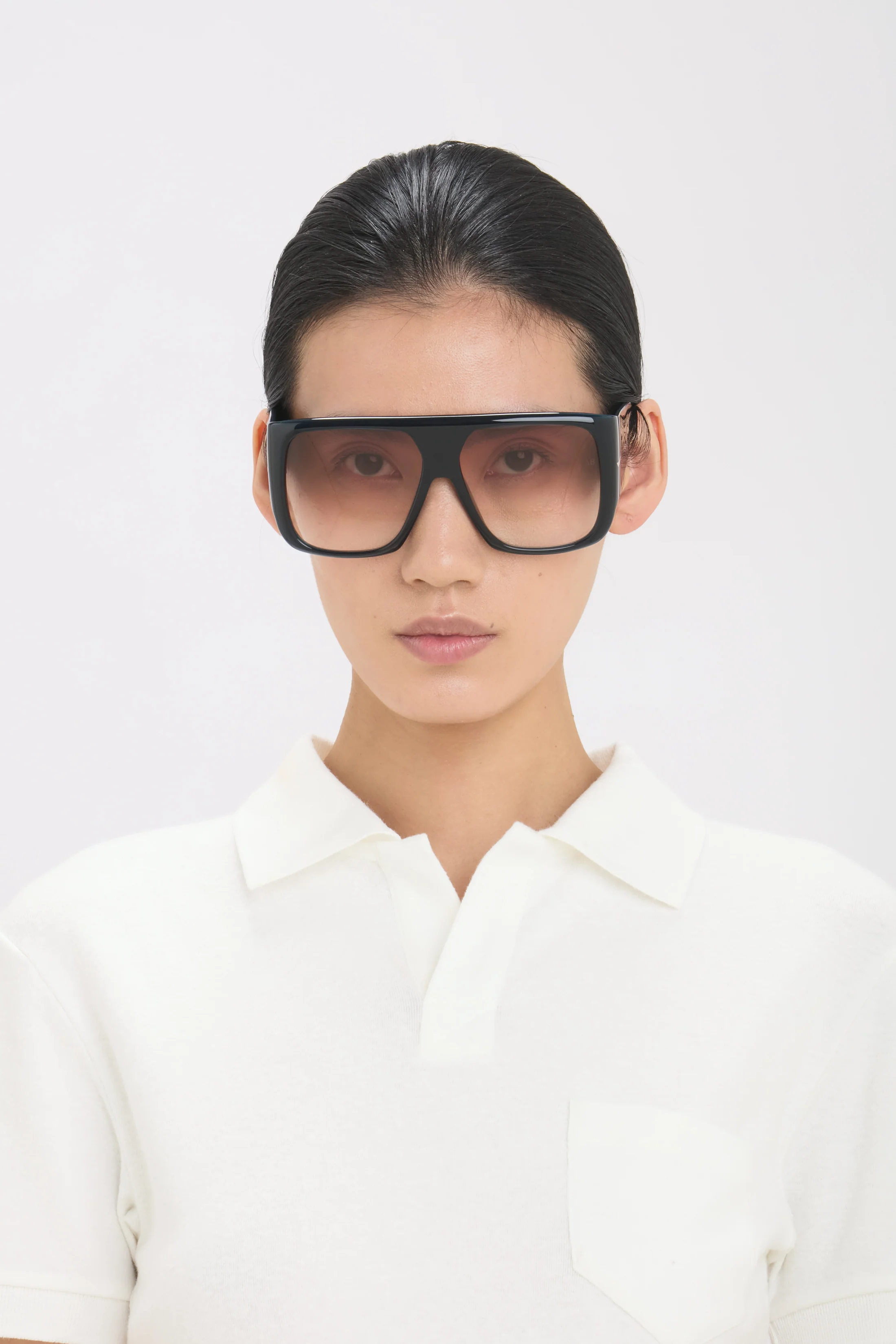 Oversized Soft Square Acetate Frame In Blue - Image 6