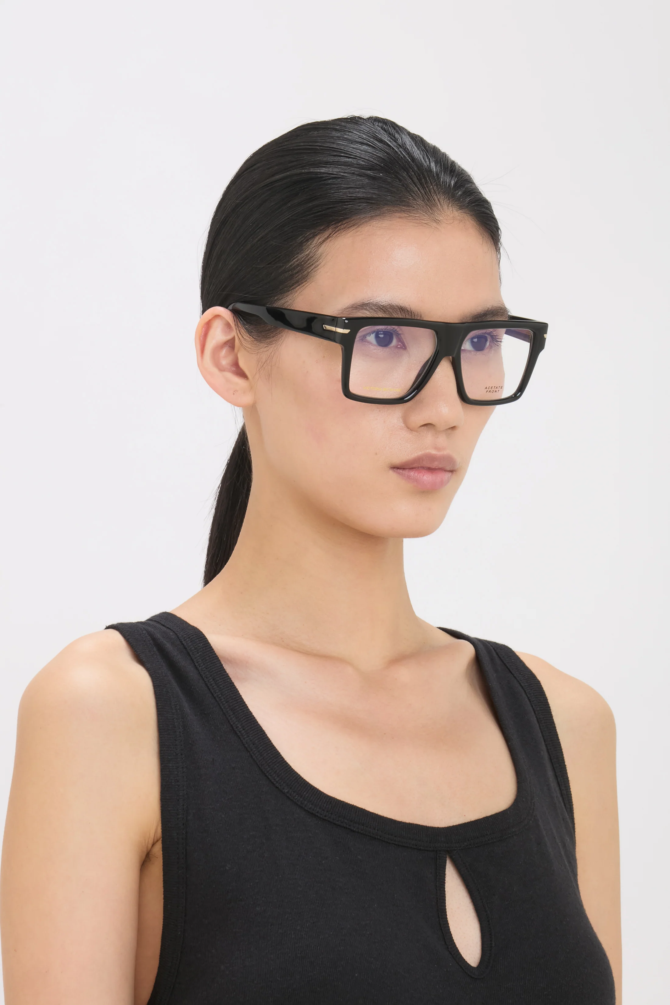 Sculpted Flat Top Frame In Black - Image 2