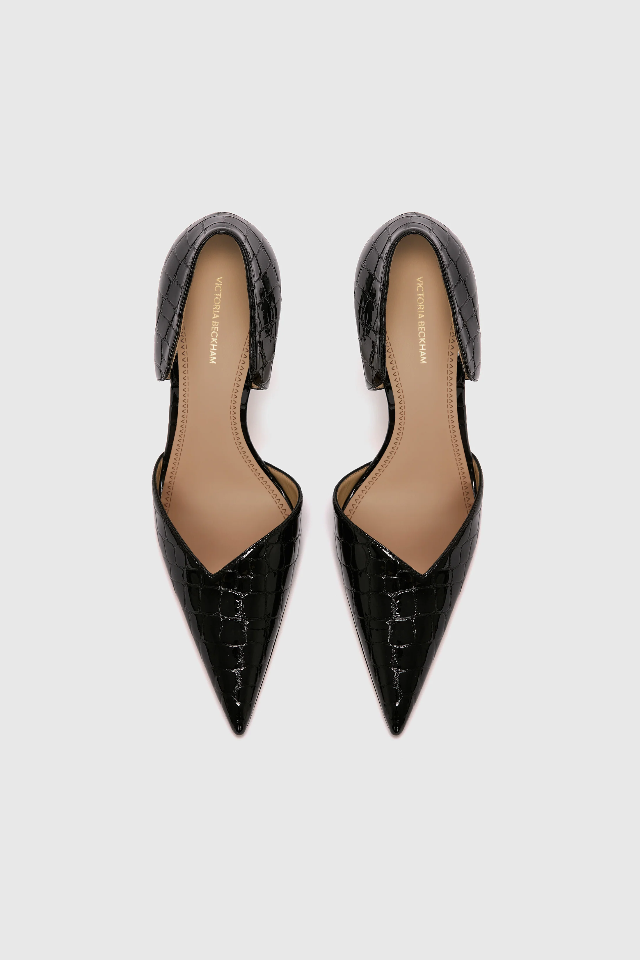 Victoria Angle D'Orsay Pump 115 Croc Embossed Leather - Image 3
