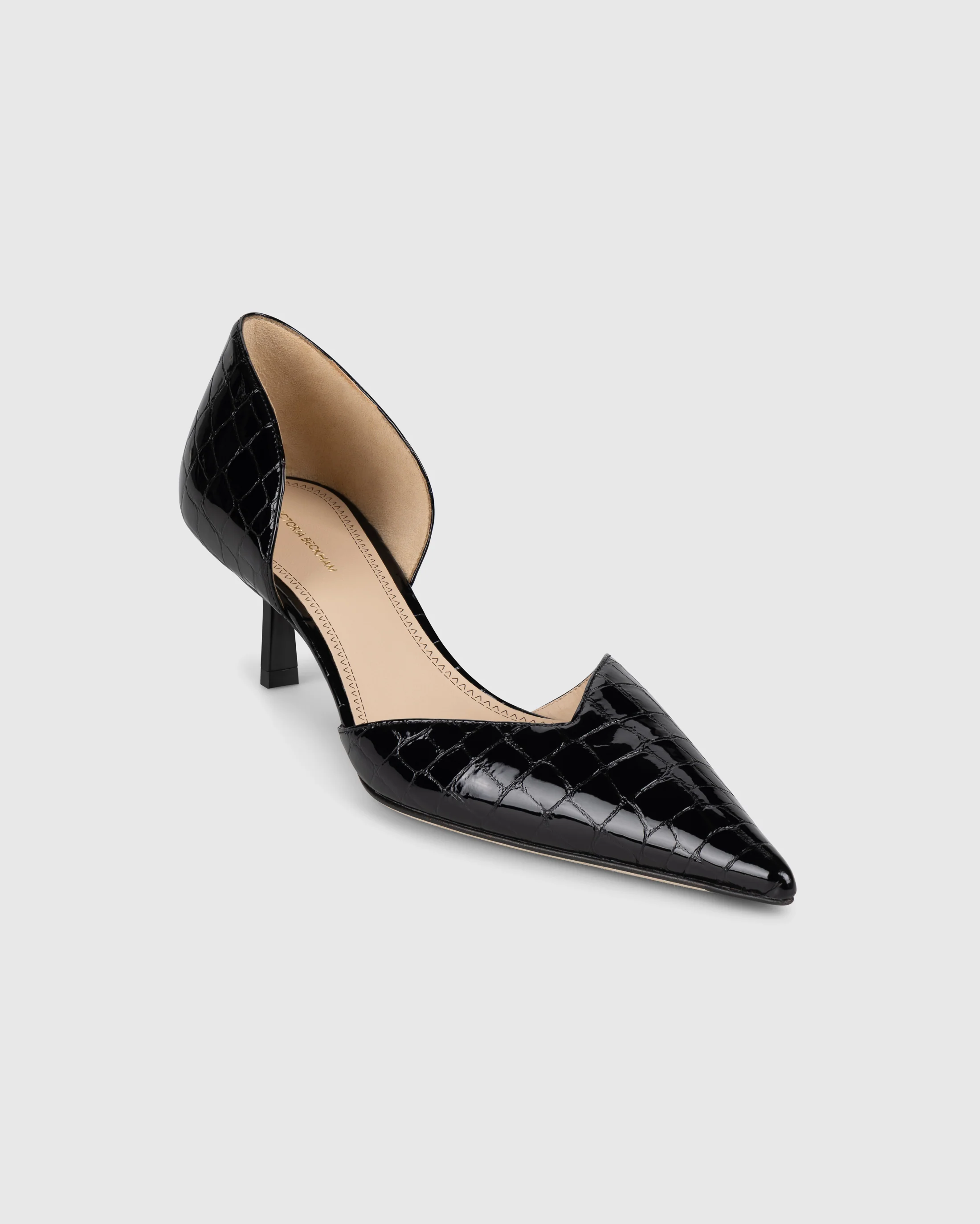 Victoria Angle D'Orsay Pump 55 Croc Embossed Leather - Image 2
