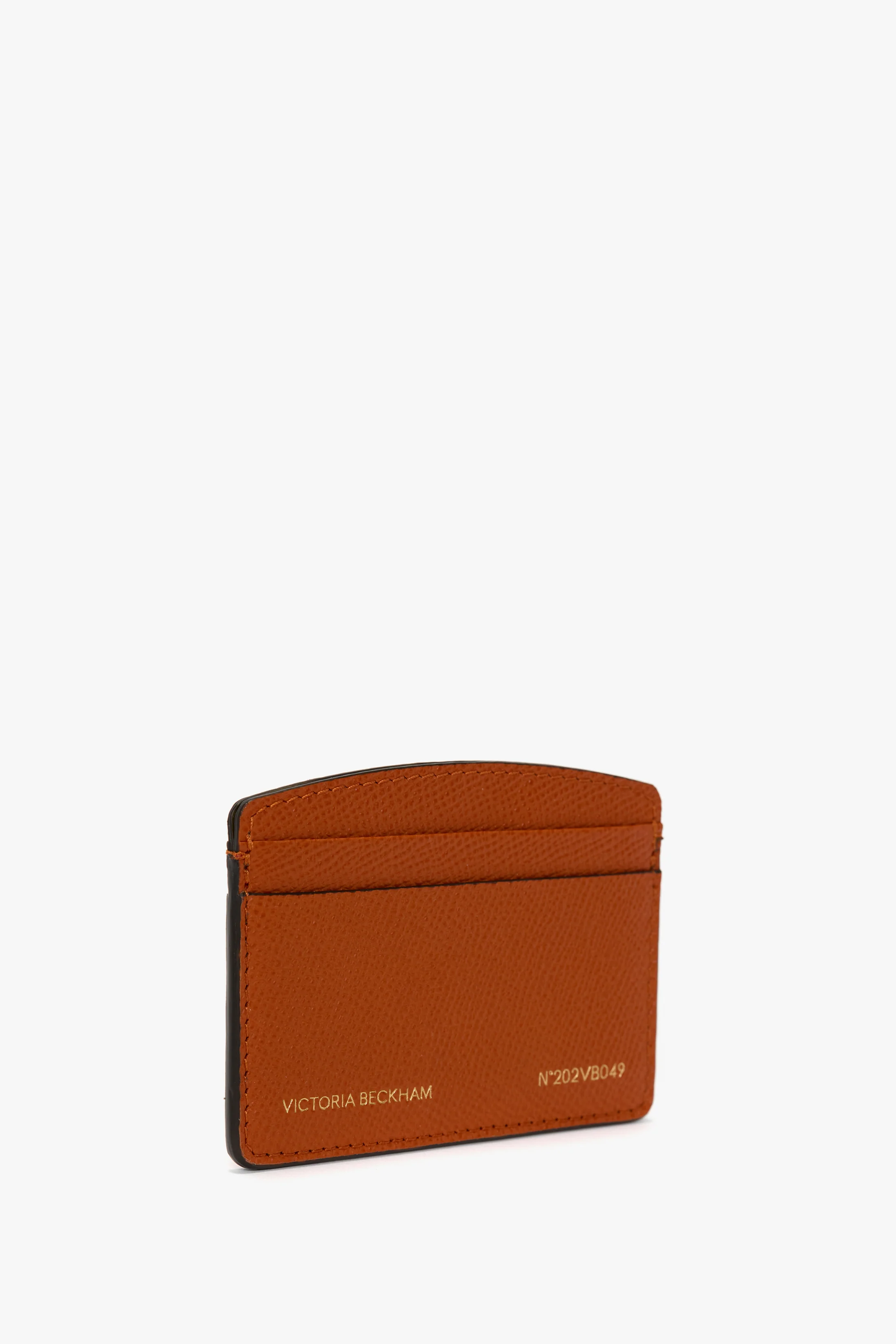 Victoria Card Holder In Burnt Orange Grained Leather - Image 2