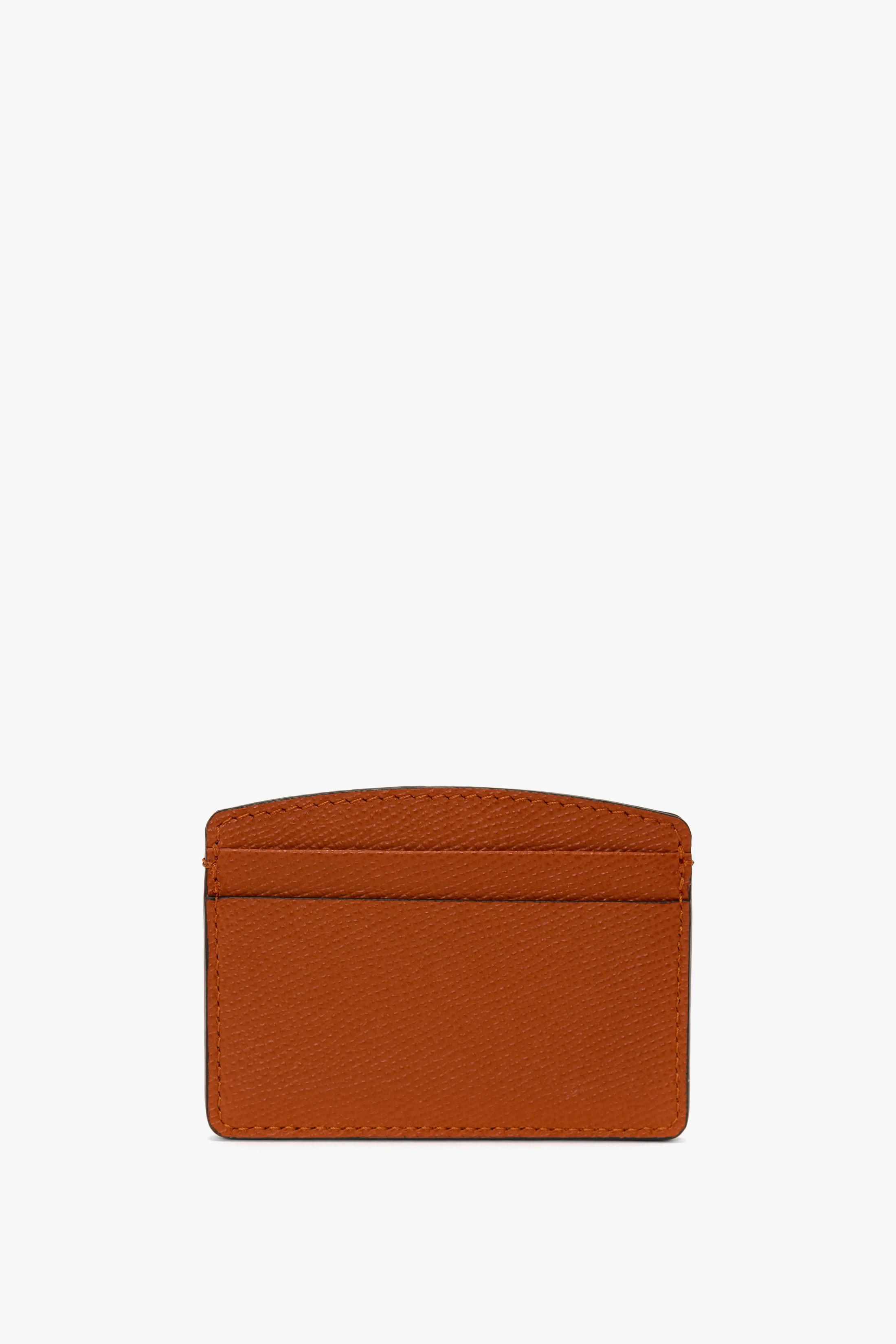 Victoria Card Holder In Burnt Orange Grained Leather - Image 3