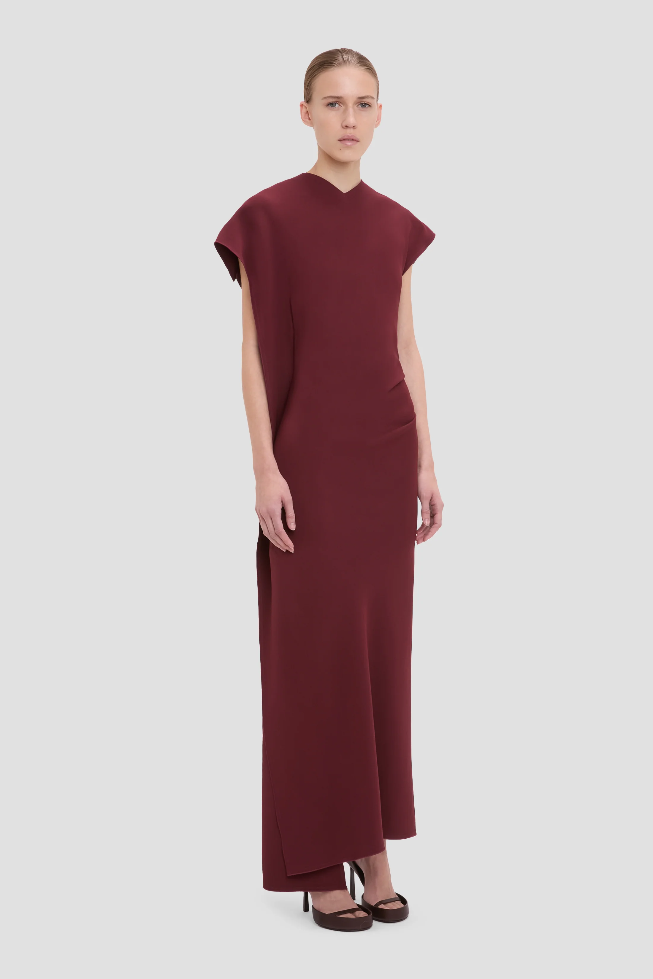 Victoria Midi Dress In Cinnabar Red - Image 2