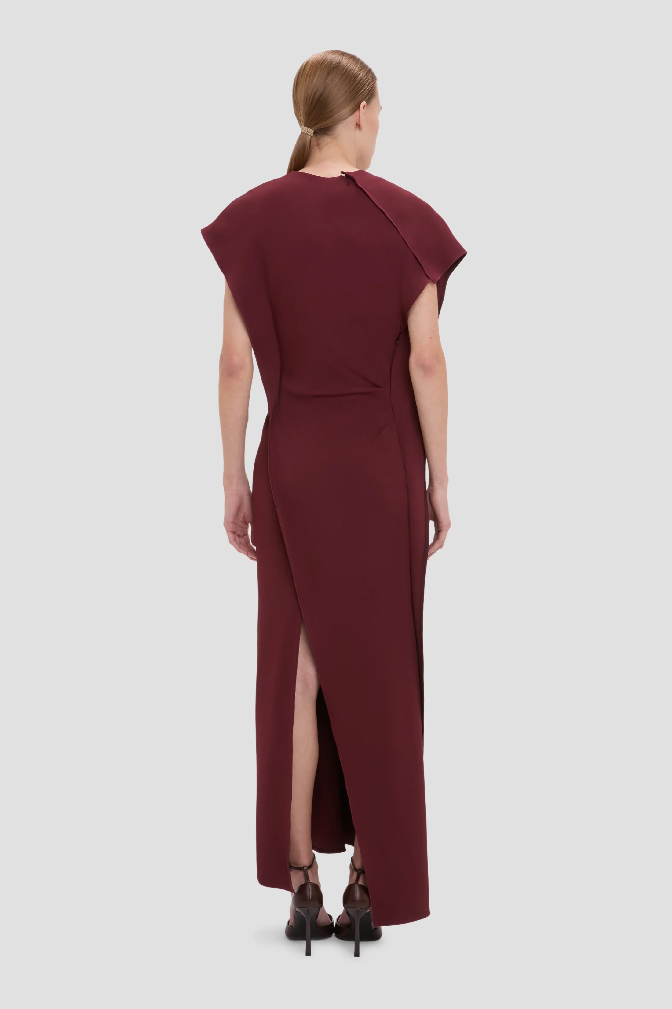 Victoria Midi Dress In Cinnabar Red - Image 4
