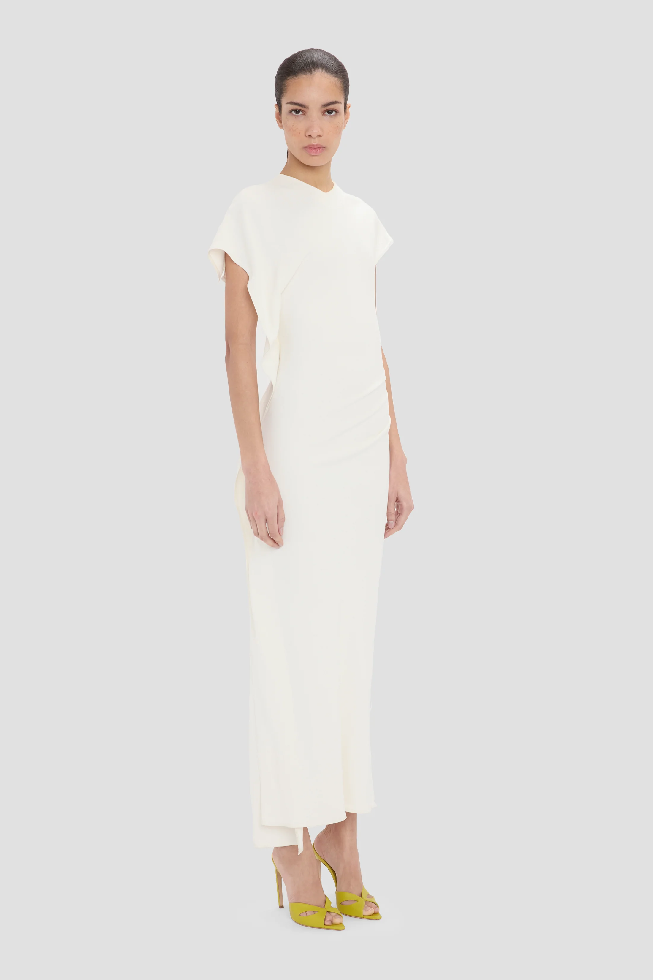 Victoria Midi Dress In Ivory - Image 3