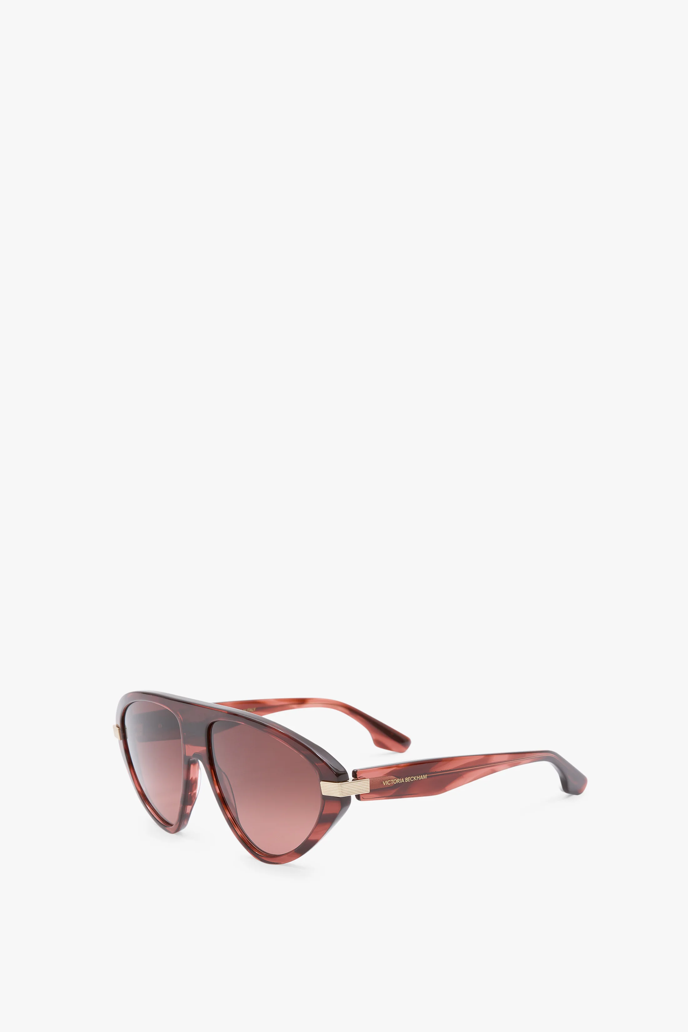 Visor Sunglasses In Striped Wine - Image 4