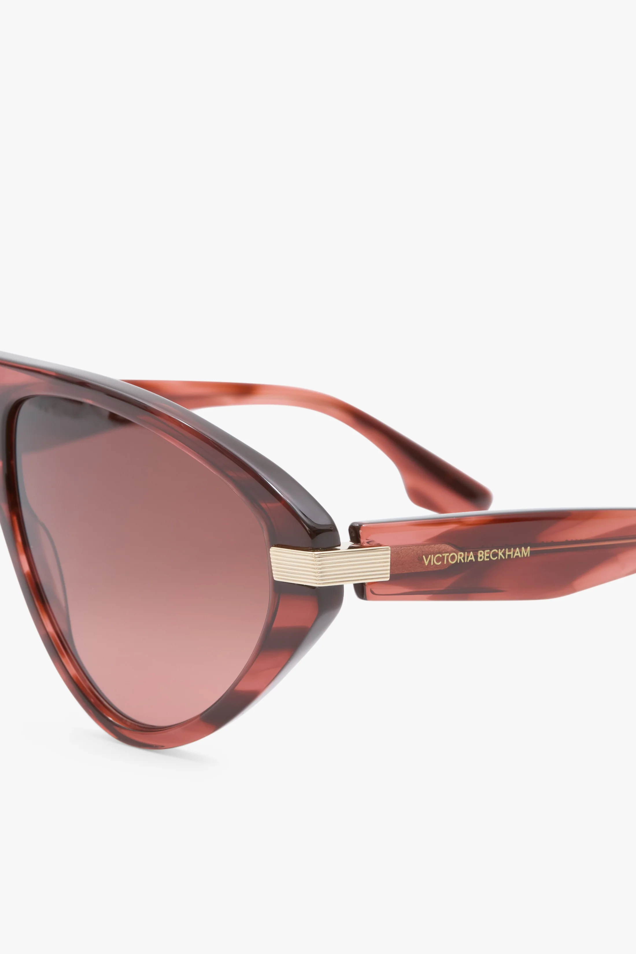 Visor Sunglasses In Striped Wine - Image 5