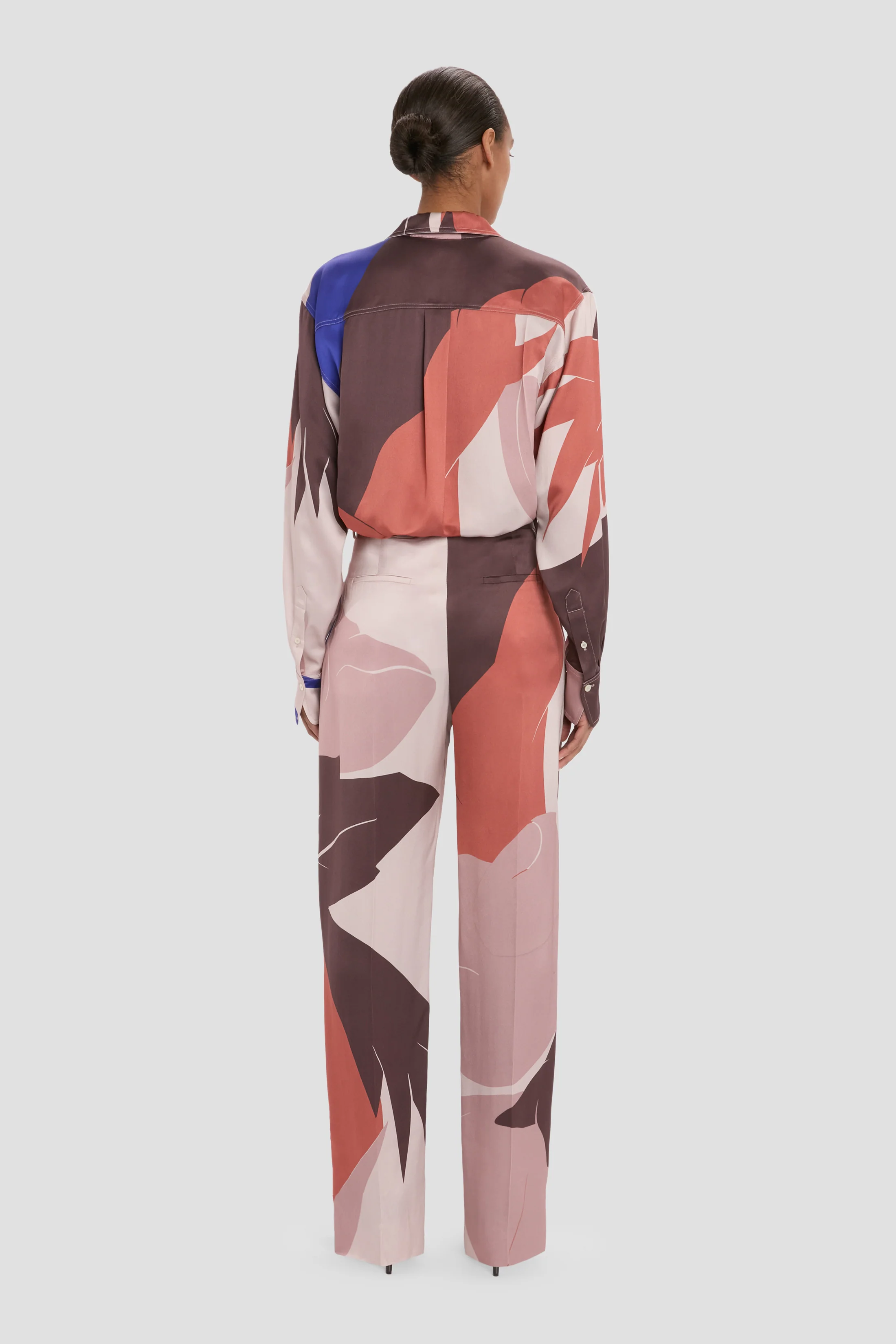 Cecilia Trouser In Abstract Earth Print - Image 4